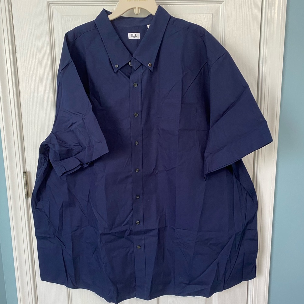 NWT Big and Tall Essentials by DXL Poplin Short-Sleeve Sport Shirt 3XL